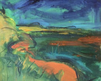 Oils, seascape, strong colour, lively