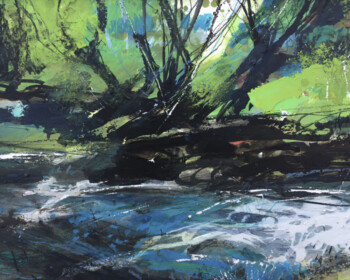 Expressive landscapes, seascapes, river paintings, Cornish contemporary art, vibrant, colourful art