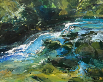 Expressive landscapes, seascapes, river paintings, Cornish contemporary art, vibrant, colourful art