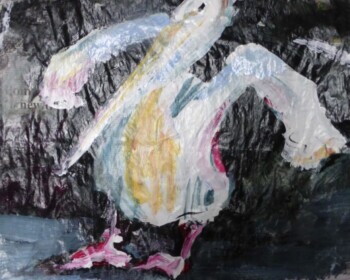 Pelican, wild child, acrylic