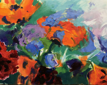 Poppies, summer flowers, vibrant, strong colour